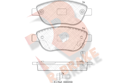 RB1809 R BRAKE Комплект тормозных колодок, дисковый тормоз