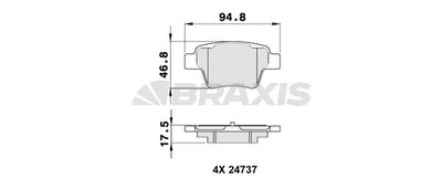 AA0138 BRAXIS Комплект тормозных колодок, дисковый тормоз