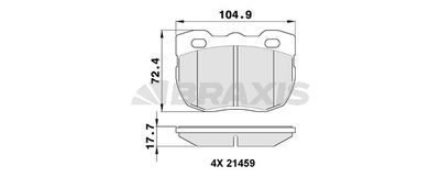 AA0305 BRAXIS Комплект тормозных колодок, дисковый тормоз