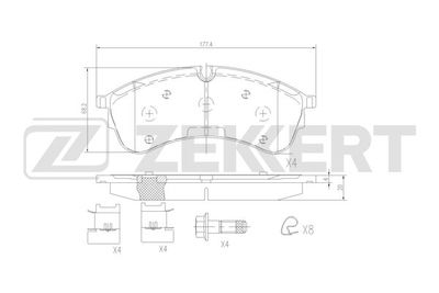 BS3072 ZEKKERT Комплект тормозных колодок, дисковый тормоз