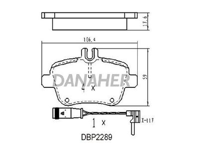 DBP2289 DANAHER Комплект тормозных колодок, дисковый тормоз