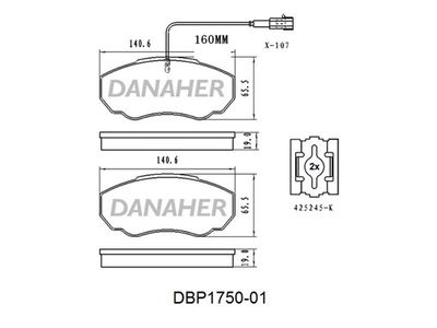 DBP175001 DANAHER Комплект тормозных колодок, дисковый тормоз