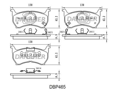 DBP465 DANAHER Комплект тормозных колодок, дисковый тормоз