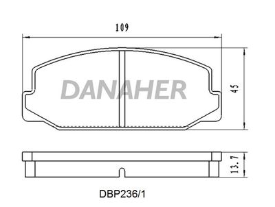 DBP2361 DANAHER Комплект тормозных колодок, дисковый тормоз