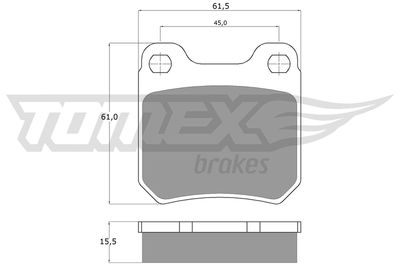 TX1160 TOMEX Brakes Комплект тормозных колодок, дисковый тормоз