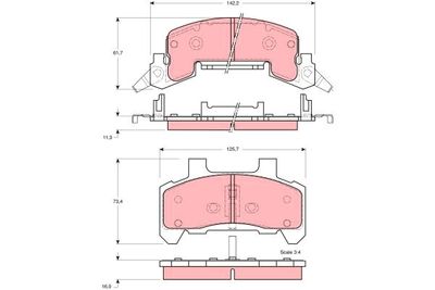 GDB4028 TRW Комплект тормозных колодок, дисковый тормоз