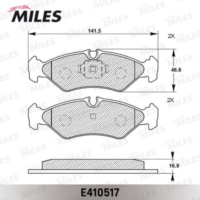 E410517 MILES Комплект тормозных колодок, дисковый тормоз