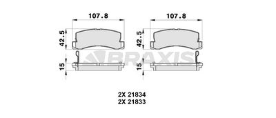 AB0336 BRAXIS Комплект тормозных колодок, дисковый тормоз