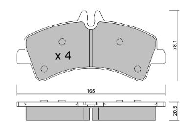 BPVW2005 AISIN Комплект тормозных колодок, дисковый тормоз