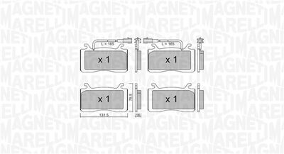 363916061199 MAGNETI MARELLI Комплект тормозных колодок, дисковый тормоз