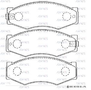 B1N004 ADVICS Комплект тормозных колодок, дисковый тормоз