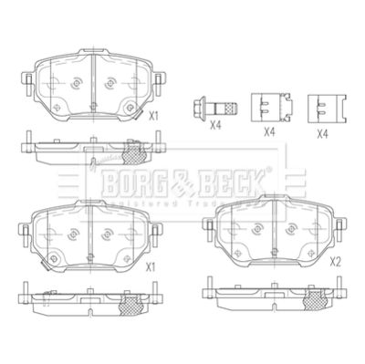 BBP2875 BORG & BECK Комплект тормозных колодок, дисковый тормоз