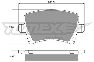 TX1395 TOMEX Brakes Комплект тормозных колодок, дисковый тормоз