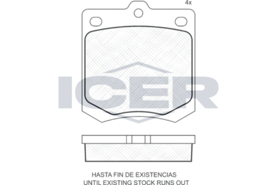 180110 ICER Комплект тормозных колодок, дисковый тормоз