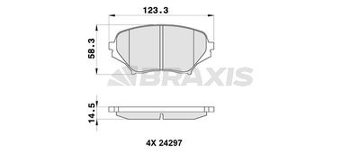 AB0345 BRAXIS Комплект тормозных колодок, дисковый тормоз