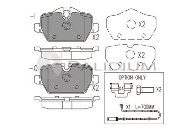 P11086 ASHUKI by Palidium Комплект тормозных колодок, дисковый тормоз