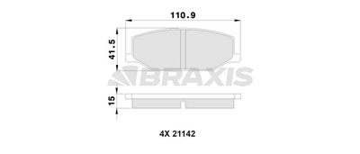 AA0121 BRAXIS Комплект тормозных колодок, дисковый тормоз
