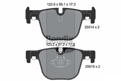 BPD2246 BENDIX Braking Комплект тормозных колодок, дисковый тормоз