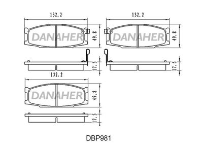 DBP981 DANAHER Комплект тормозных колодок, дисковый тормоз