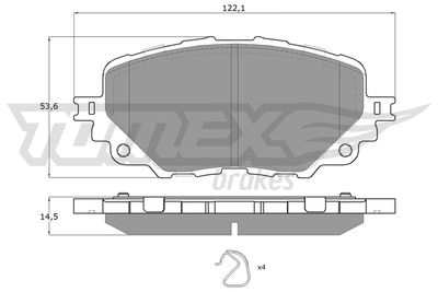 TX1904 TOMEX Brakes Комплект тормозных колодок, дисковый тормоз