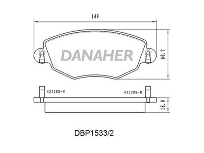 DBP15332 DANAHER Комплект тормозных колодок, дисковый тормоз