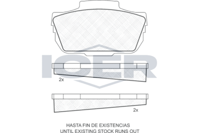 180079 ICER Комплект тормозных колодок, дисковый тормоз