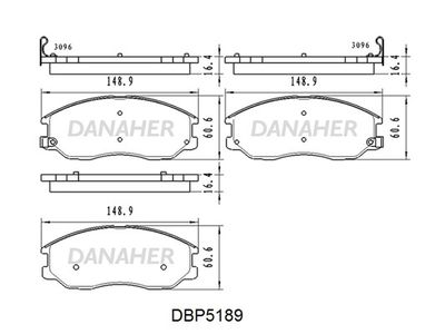 DBP5189 DANAHER Комплект тормозных колодок, дисковый тормоз