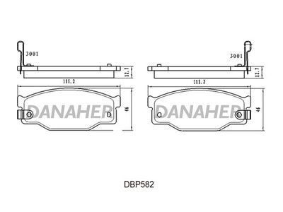 DBP582 DANAHER Комплект тормозных колодок, дисковый тормоз