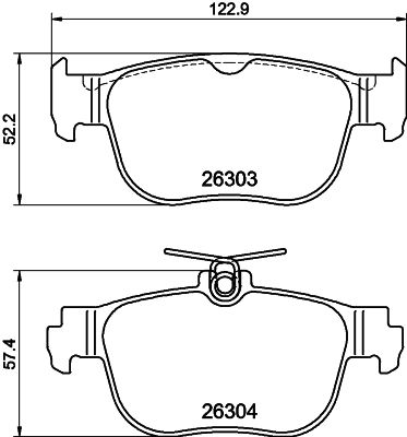 8DB355040981 HELLA Комплект тормозных колодок, дисковый тормоз