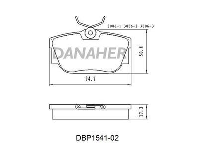 DBP154102 DANAHER Комплект тормозных колодок, дисковый тормоз