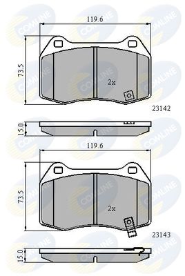 CBP31258 COMLINE Комплект тормозных колодок, дисковый тормоз