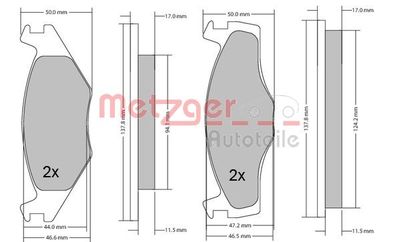 1170103 METZGER Комплект тормозных колодок, дисковый тормоз