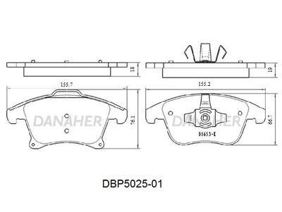 DBP502501 DANAHER Комплект тормозных колодок, дисковый тормоз