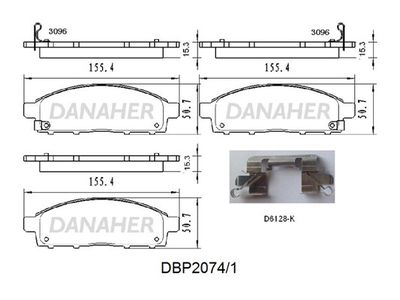 DBP20741 DANAHER Комплект тормозных колодок, дисковый тормоз