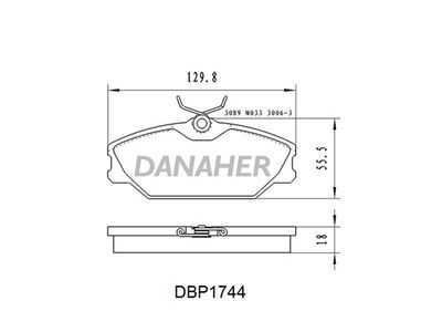 DBP1744 DANAHER Комплект тормозных колодок, дисковый тормоз
