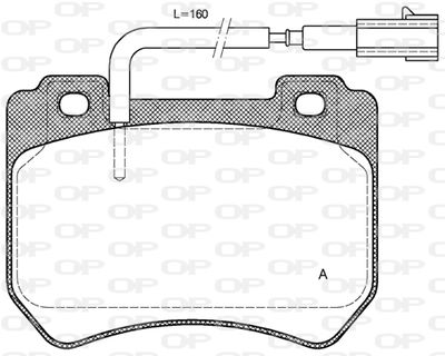 BPA144401 OPEN PARTS Комплект тормозных колодок, дисковый тормоз