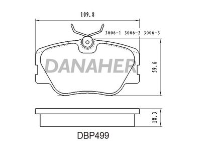 DBP499 DANAHER Комплект тормозных колодок, дисковый тормоз