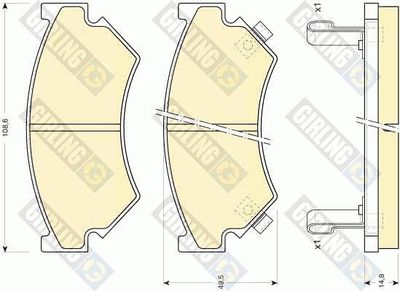 6108999 GIRLING Комплект тормозных колодок, дисковый тормоз
