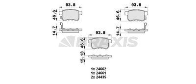 AB0437 BRAXIS Комплект тормозных колодок, дисковый тормоз