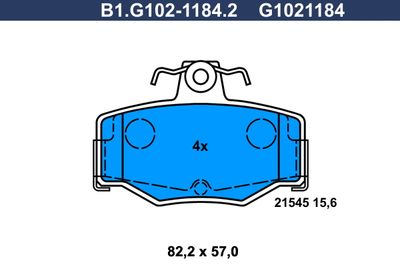 B1G10211842 GALFER Комплект тормозных колодок, дисковый тормоз