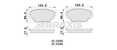 AA0114 BRAXIS Комплект тормозных колодок, дисковый тормоз