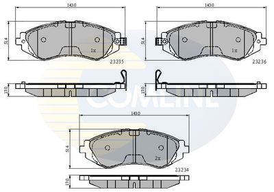 CBP3435 COMLINE Комплект тормозных колодок, дисковый тормоз