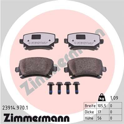 239149701 ZIMMERMANN Комплект тормозных колодок, дисковый тормоз