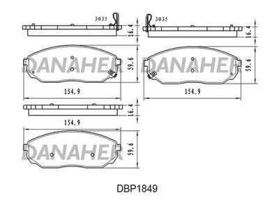 DBP1849 DANAHER Комплект тормозных колодок, дисковый тормоз