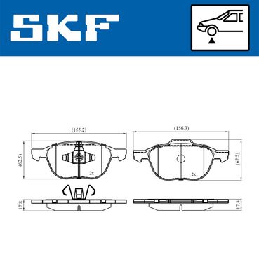 VKBP80329 SKF Комплект тормозных колодок, дисковый тормоз