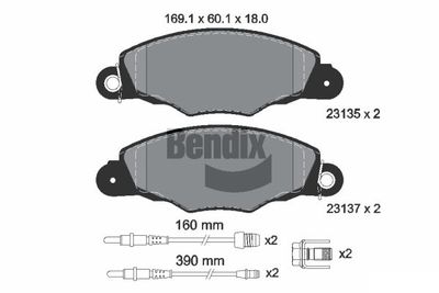 BPD1929 BENDIX Braking Комплект тормозных колодок, дисковый тормоз