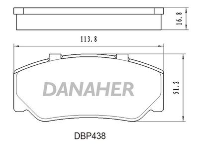 DBP438 DANAHER Комплект тормозных колодок, дисковый тормоз