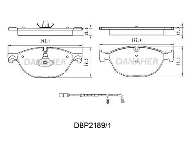 DBP21891 DANAHER Комплект тормозных колодок, дисковый тормоз