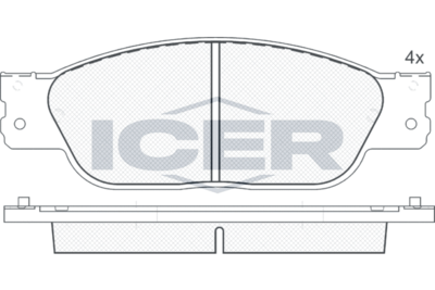 181545 ICER Комплект тормозных колодок, дисковый тормоз