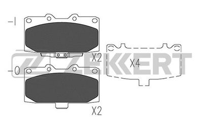 BS2155 ZEKKERT Комплект тормозных колодок, дисковый тормоз